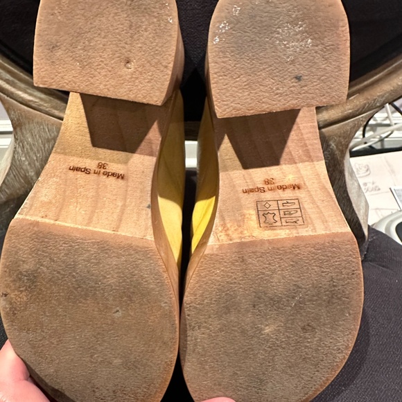 Free People Suki Marigold Leather Platform Clogs Sz-38 - Picture 7 of 8